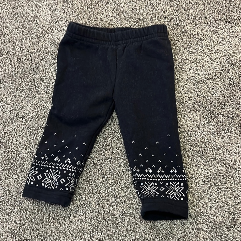Winter fleece lined sparkly leggings baby girl 0-3 months carters